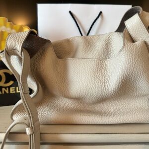 Cuyana Double Loop crossbody in ecru